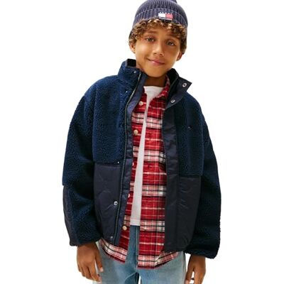 Tommy Hilfiger Teddy Quilted Bomber Kb0kb10081 Bomberjack voor jongens 12 jaar Tommy Hilfiger Teddy Quilted Bomber Kb0kb10081 Bomberjack voor jongens 12 jaar