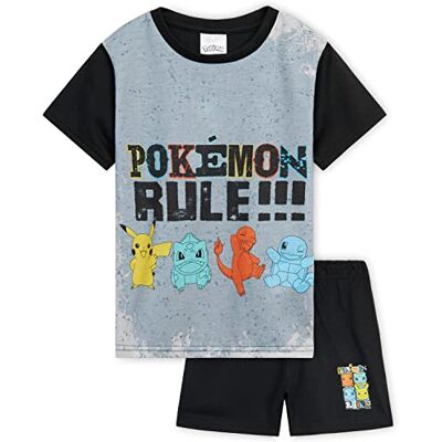 Pokémon Pokemon Pyjama voor kinderen, jongens, pyjamaset T-shirt en shorts (zwart/grijs, 7-8 jaar) 7-8 jaar Pokémon Pokemon Pyjama voor kinderen, jongens, pyjamaset T-shirt en shorts (zwart/grijs, 7-8 jaar) 7-8 jaar