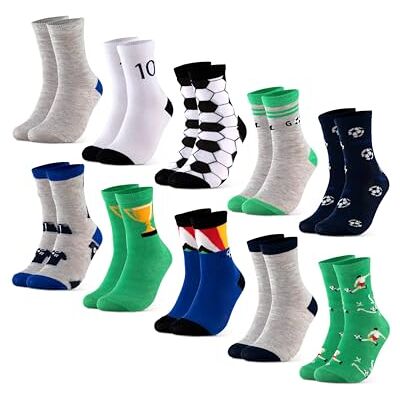 Occulto Schoenen voor kinderen en jongens (8 paar) van katoen, schoenen voor kinderen, jongens en krabdraden, harten, voetbalmotief 27-30 Occulto Schoenen voor kinderen en jongens (8 paar) van katoen, schoenen voor kinderen, jongens en krabdraden, harten, voetbalmotief 27-30