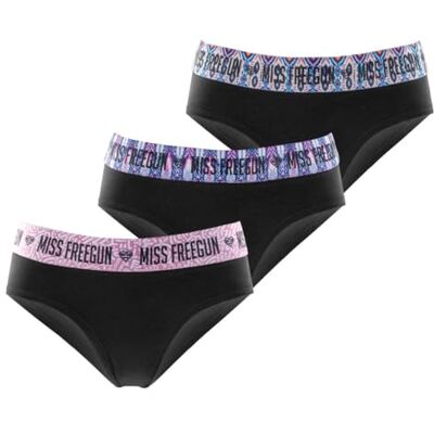 FREEGUN Slipje voor meisjes, katoen, onderbroek en slip voor kinderen, bloemen, comfortabel en rekbaar (3 stuks), zwart/roze/blauw, 12-14 jaar 12-14 jaar FREEGUN Slipje voor meisjes, katoen, onderbroek en slip voor kinderen, bloemen, comfortabel en rekbaar (3 stuks), zwart/roze/blauw, 12-14 jaar 12-14 jaar