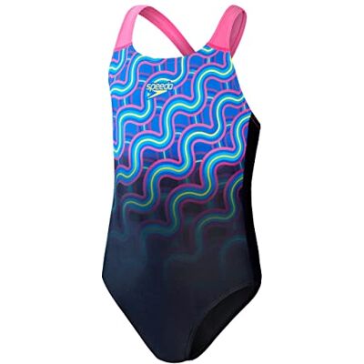 Speedo Digital Placement Splashback badpak chloorbestendig bedrukt ontwerp zwemlessen badpak meisjes (1 stuk) Speedo Digital Placement Splashback badpak chloorbestendig bedrukt ontwerp zwemlessen badpak meisjes (1 stuk)