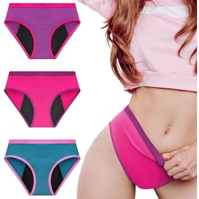 MOOPRA Menstruatieslips voor jongeren, bamboevezel, absorptie, honingraat, ademend, antibacterieel, milieuvriendelijk, herbruikbaar, jonge meisjes en jongeren, lichte incontinentie, 3 stuks 14-16 jaar MOOPRA Menstruatieslips voor jongeren, bamboevezel, absorptie, honingraat, ademend, antibacterieel, milieuvriendelijk, herbruikbaar, jonge meisjes en jongeren, lichte incontinentie, 3 stuks 14-16 jaar