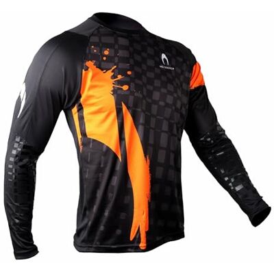 HO Soccer Adikt Pro Orange Blast Keepersshirt met lange mouwen en vulling voor eenvoudige balcontrole, uniseks, voor kinderen, oranje/zwart, maat 14XS HO Soccer Adikt Pro Orange Blast Keepersshirt met lange mouwen en vulling voor eenvoudige balcontrole, uniseks, voor kinderen, oranje/zwart, maat 14XS