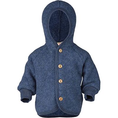 Engel Baby fleecejas scheerwol natuur 3 kleuren, blauw melange, 50-56 Engel Baby fleecejas scheerwol natuur 3 kleuren, blauw melange, 50-56