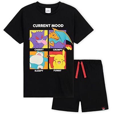 Pokémon Pokemon Pyjama voor kinderen, jongens, pyjama-set, T-shirt en shorts, zwart. 7-8 ans Pokémon Pokemon Pyjama voor kinderen, jongens, pyjama-set, T-shirt en shorts, zwart. 7-8 ans