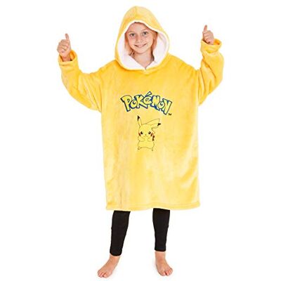 Pokémon Pokemon Pikachu Charizard Trui voor kinderen, oversized fleece sweatshirt, warme plaid poncho, kinderen, jongeren, eenheidsmaat one size Pokémon Pokemon Pikachu Charizard Trui voor kinderen, oversized fleece sweatshirt, warme plaid poncho, kinderen, jongeren, eenheidsmaat one size