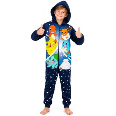 Pokémon Pokemon Pikachu Pyjama voor kinderen, fleece, onesie, Pikachu Charizard, 4-14 jaar 11-12 jaar Pokémon Pokemon Pikachu Pyjama voor kinderen, fleece, onesie, Pikachu Charizard, 4-14 jaar 11-12 jaar