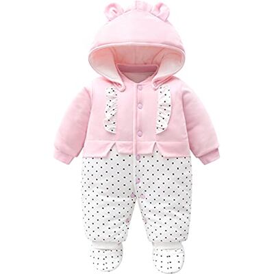 Minizone Babymeisjes, sneeuwpak, romper, winter, rompertje, katoen, afneembaar, lange mouwen, roze, kleding, cadeau, 9-12 maanden Minizone Babymeisjes, sneeuwpak, romper, winter, rompertje, katoen, afneembaar, lange mouwen, roze, kleding, cadeau, 9-12 maanden