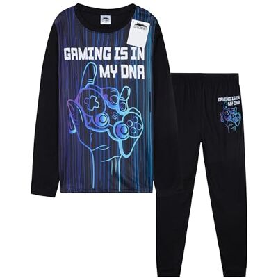 CityComfort Pyjama voor dames, winter, katoen, pyjamasets, dames, knoopsluiting, voorkant, loungewear, dames, nachtkleding, dames, S-XL, zwart/blauw (Gaming Blue), 9-10 jaar 9-10 jaar CityComfort Pyjama voor dames, winter, katoen, pyjamasets, dames, knoopsluiting, voorkant, loungewear, dames, nachtkleding, dames, S-XL, zwart/blauw (Gaming Blue), 9-10 jaar 9-10 jaar