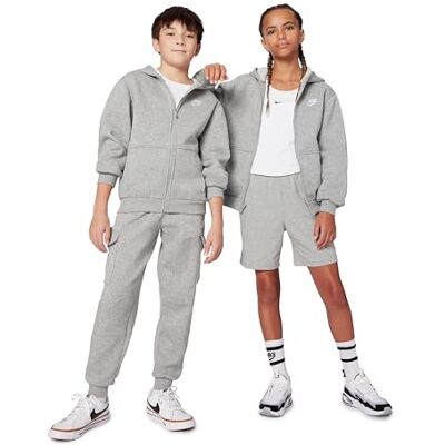 Nike Unisex Kids Hooded Full Zip Ls Top K Nsw Club Flc Hd Fz Ls Lbr, Dk Grey Heather/Base Grey/White, FD3004-063, XL Nike Unisex Kids Hooded Full Zip Ls Top K Nsw Club Flc Hd Fz Ls Lbr, Dk Grey Heather/Base Grey/White, FD3004-063, XL