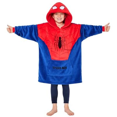 Marvel Spiderman geruite trui voor kinderen, jongens, sweatshirt, oversized, fleece, eenheidsmaat Eén maat Marvel Spiderman geruite trui voor kinderen, jongens, sweatshirt, oversized, fleece, eenheidsmaat Eén maat