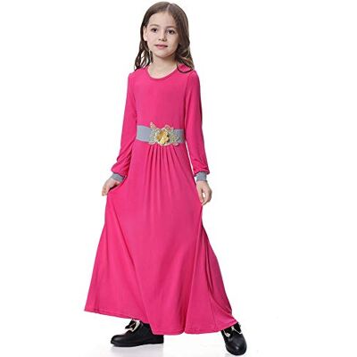 Biitfuu Lange jurk Moslim Meisje Abaya Islamitische Kinderen Melk Zijden Stof Burka Arabische Kleding Zachte O-hals Full Body Frame Lang (100-rood) Biitfuu Lange jurk Moslim Meisje Abaya Islamitische Kinderen Melk Zijden Stof Burka Arabische Kleding Zachte O-hals Full Body Frame Lang (100-rood)
