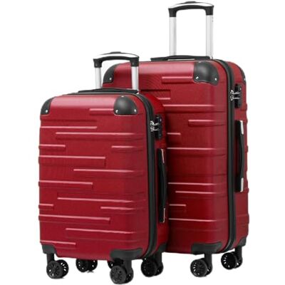 Coolife Koffer met harde schaal, ABS, 3-delig, 56 + 67 + 76 cm, in elkaar Met TSA-slot, schokbestendige hoekbescherming, YKK-ritssluiting, 4 stille 360° wielen, familiereizen Coolife Koffer met harde schaal, ABS, 3-delig, 56 + 67 + 76 cm, in elkaar Met TSA-slot, schokbestendige hoekbescherming, YKK-ritssluiting, 4 stille 360° wielen, familiereizen