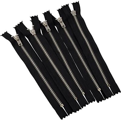 AERZETIX C61584-Set van 5 ritssluitingen nr. 4 niet scheidbaar 16 cm verchroomd metaal Kleur: zwart Rits Jeans Vesten Leer Naaijurk Broek Mercerie AERZETIX C61584-Set van 5 ritssluitingen nr. 4 niet scheidbaar 16 cm verchroomd metaal Kleur: zwart Rits Jeans Vesten Leer Naaijurk Broek Mercerie