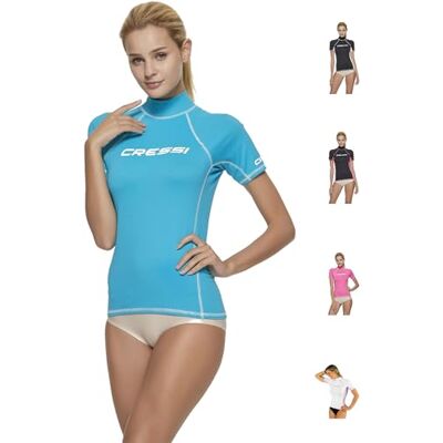 CRESSI Rash Guard Rash Guard Haute de combinaison en tissu très élastique spéciale, Manches Longues et Courtes, Protection Solaire UV (UPF) 50+ Femme (lot de 1) CRESSI Rash Guard Rash Guard Haute de combinaison en tissu très élastique spéciale, Manches Longues et Courtes, Protection Solaire UV (UPF) 50+ Femme (lot de 1)