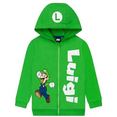 Super Mario Sweatshirts voor jongens, Luigi sweatshirt met capuchon, trui voor kinderen 6-7 ans Super Mario Sweatshirts voor jongens, Luigi sweatshirt met capuchon, trui voor kinderen 6-7 ans