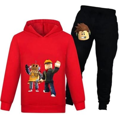 Temolie Roblox Set van 2 hoodies voor jongens en meisjes met cartoonfiguren, Rood 1, 7-8 jaar 7-8 jaar Temolie Roblox Set van 2 hoodies voor jongens en meisjes met cartoonfiguren, Rood 1, 7-8 jaar 7-8 jaar