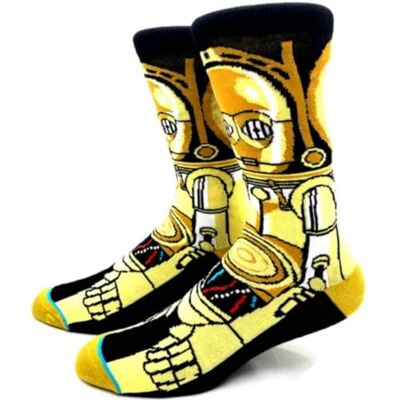 WOO LANDO WOO GIRL Idol Sokken Darth Vader R2D2 Storm Trooper thuis en als blikvanger voor Star Wars-fans, maat 37-45, C3PO EU 37-45 WOO LANDO WOO GIRL Idol Sokken Darth Vader R2D2 Storm Trooper thuis en als blikvanger voor Star Wars-fans, maat 37-45, C3PO EU 37-45
