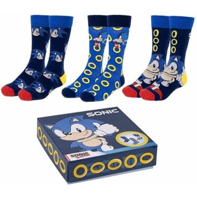 Sonic The Hedgehog CERDA Sonic verpakking van 3 paar sokken (maat 40-46) Sonic The Hedgehog CERDA Sonic verpakking van 3 paar sokken (maat 40-46)