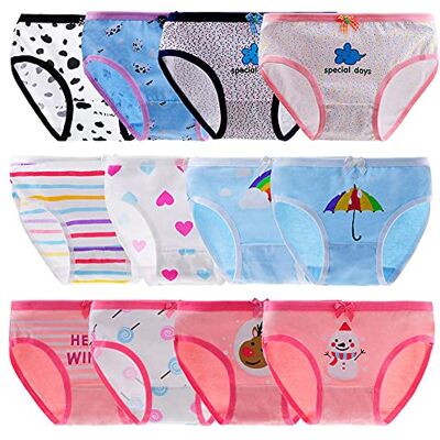 Anntry Set van 12 comfortabele katoenen slips voor kleine meisjes van 2 tot 12 jaar, Kleur:7 8-10 ans Anntry Set van 12 comfortabele katoenen slips voor kleine meisjes van 2 tot 12 jaar, Kleur:7 8-10 ans