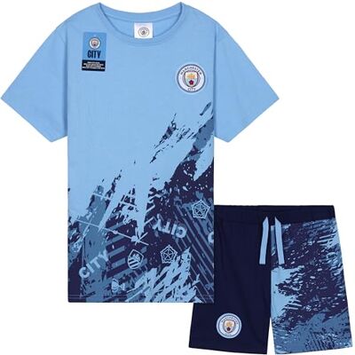 Get Trend Manchester City F.C. Pyjamaset voor jongens, pyjamaset voor kinderen en jongeren, kort, voetbal, zomer, nachtkleding (7-8 jaar, blauw man City) 7-8 jaar Get Trend Manchester City F.C. Pyjamaset voor jongens, pyjamaset voor kinderen en jongeren, kort, voetbal, zomer, nachtkleding (7-8 jaar, blauw man City) 7-8 jaar