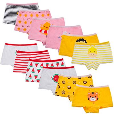 Yintry Set van 12 bijpassende slips van zacht en comfortabel katoen voor kleine meisjes, Stijl 4 8-10 ans Yintry Set van 12 bijpassende slips van zacht en comfortabel katoen voor kleine meisjes, Stijl 4 8-10 ans