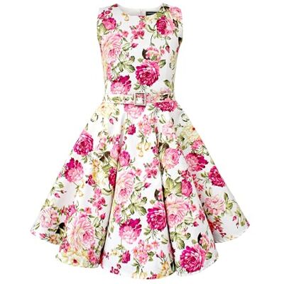 BlackButterfly Kinderjurk jaren '50 vintage Divinity 'Audrey' (bloemenroze, ivoor, 5-6 jaar) 5-6 jaar BlackButterfly Kinderjurk jaren '50 vintage Divinity 'Audrey' (bloemenroze, ivoor, 5-6 jaar) 5-6 jaar