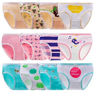 Anntry Set van 12 comfortabele katoenen slips voor kleine meisjes van 2 tot 12 jaar, Kleur 2 2-4 ans Anntry Set van 12 comfortabele katoenen slips voor kleine meisjes van 2 tot 12 jaar, Kleur 2 2-4 ans