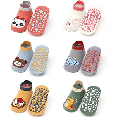 FedMois Sokken van katoen, antislip, baby's, kinderen, dierenmotief, 6 paar, Panda 0-12 maanden FedMois Sokken van katoen, antislip, baby's, kinderen, dierenmotief, 6 paar, Panda 0-12 maanden