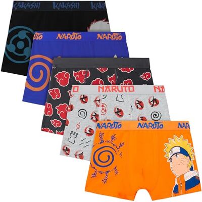 Get Trend One Piece Dragon Ball Super Naruto Boys Boxershorts 7-15 jaar, 5 stuks zacht, elastisch en ademend ondergoed voor jongens, Multi Naruto 13-14 ans Get Trend One Piece Dragon Ball Super Naruto Boys Boxershorts 7-15 jaar, 5 stuks zacht, elastisch en ademend ondergoed voor jongens, Multi Naruto 13-14 ans