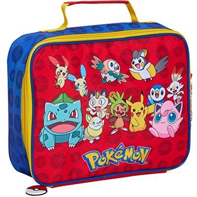 Pokémon Pikachu Luchbox geïsoleerde lunchtas voor kinderen met flessenhouder, rood, één maat, boekentas Pokémon Pikachu Luchbox geïsoleerde lunchtas voor kinderen met flessenhouder, rood, één maat, boekentas