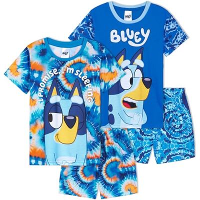 Get Trend Set van 2 pyjama's voor kinderen, jongens, zomer, korte mouwen, nachtkleding voor kinderen, jongeren, cadeau voor jongens, Blauw Tie Dye Bluey 2 stuks, 4-5 jaar 4-5 jaar Get Trend Set van 2 pyjama's voor kinderen, jongens, zomer, korte mouwen, nachtkleding voor kinderen, jongeren, cadeau voor jongens, Blauw Tie Dye Bluey 2 stuks, 4-5 jaar 4-5 jaar