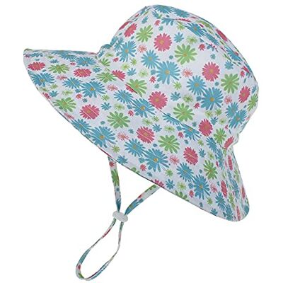 Highdi Uniseks vissershoeden voor kinderen, meisjes, jongens, bedrukt, schattige zonnehoed, emmerhoeden, zonwering, opvouwbaar, strandhoed, zomer, reizen (blauw madeliefje, XS (44-46 cm)) Highdi Uniseks vissershoeden voor kinderen, meisjes, jongens, bedrukt, schattige zonnehoed, emmerhoeden, zonwering, opvouwbaar, strandhoed, zomer, reizen (blauw madeliefje, XS (44-46 cm))
