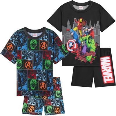 Get Trend Set van 2 pyjama's voor jongens, korte mouwen, nachtkleding, zomer, kinderen en jongeren, ontspanning, cadeau-idee voor jongens, Multi Avengers, 7-8 jaar 7-8 jaar Get Trend Set van 2 pyjama's voor jongens, korte mouwen, nachtkleding, zomer, kinderen en jongeren, ontspanning, cadeau-idee voor jongens, Multi Avengers, 7-8 jaar 7-8 jaar