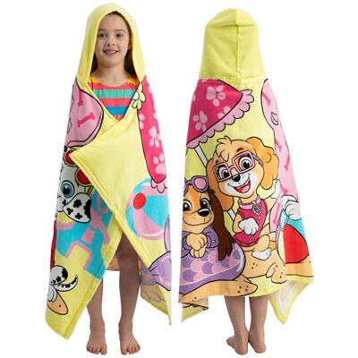 Paw Patrol Badponcho, badjas voor kinderen met Marshall, Skye en Liberty, strandhanddoek, eenheidsmaat Paw Patrol Badponcho, badjas voor kinderen met Marshall, Skye en Liberty, strandhanddoek, eenheidsmaat