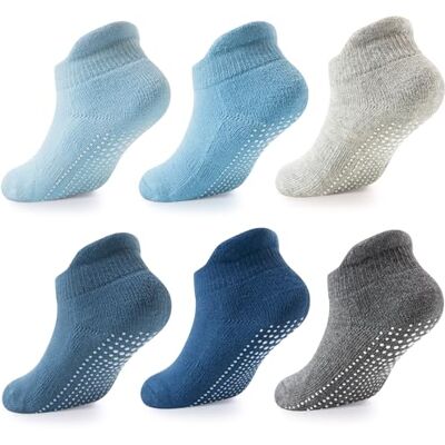 LA Active Grip Enkelsokken Baby Peuter Pasgeborene Kids Jongens Meisjes Antislip, Jongens 6 Paar, 0-3 maanden LA Active Grip Enkelsokken Baby Peuter Pasgeborene Kids Jongens Meisjes Antislip, Jongens 6 Paar, 0-3 maanden