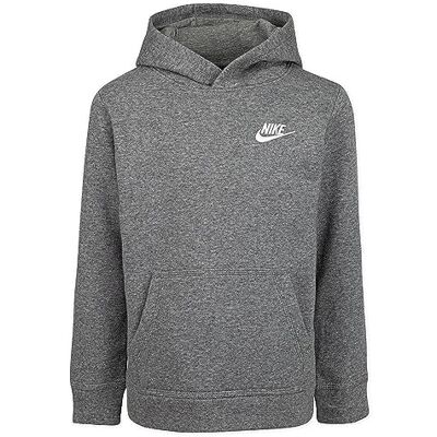 Nike Kids Club Hoodie Younger Kids Overhead Hooded Fleece Sweatshirt Top Heather Grey 86F322 GEH New, grijs. Nike Kids Club Hoodie Younger Kids Overhead Hooded Fleece Sweatshirt Top Heather Grey 86F322 GEH New, grijs.