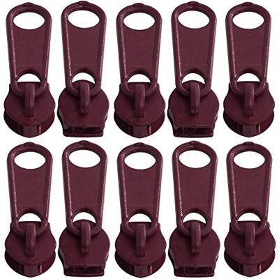 AERZETIX C62826 10 stuks sliders nr. 5 niet afsluitbaar voor ritssluiting spiraal kleur: bordeaux metaal rok jurk lederwaren vervaardiging kussen AERZETIX C62826 10 stuks sliders nr. 5 niet afsluitbaar voor ritssluiting spiraal kleur: bordeaux metaal rok jurk lederwaren vervaardiging kussen