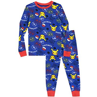 Pokémon Pokemon Jongens Pyjama's Aansluitende Pasvorm, Blauw, 128 128 Pokémon Pokemon Jongens Pyjama's Aansluitende Pasvorm, Blauw, 128 128