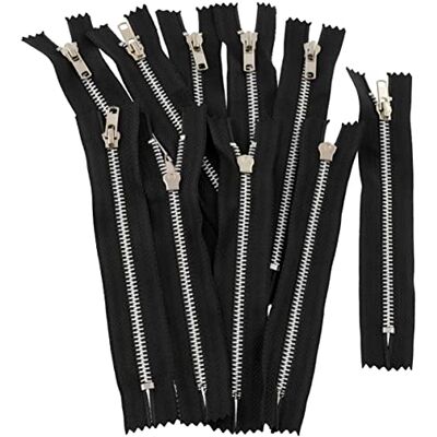 AERZETIX C61501 Set van 10 ritssluiting/ritssluiting nr. 4 niet scheidbaar 14 cm in metaal aluminium afwerking kleur zwart schuifregelaar lederwaren rits naaien jeans rok jurk broek AERZETIX C61501 Set van 10 ritssluiting/ritssluiting nr. 4 niet scheidbaar 14 cm in metaal aluminium afwerking kleur zwart schuifregelaar lederwaren rits naaien jeans rok jurk broek