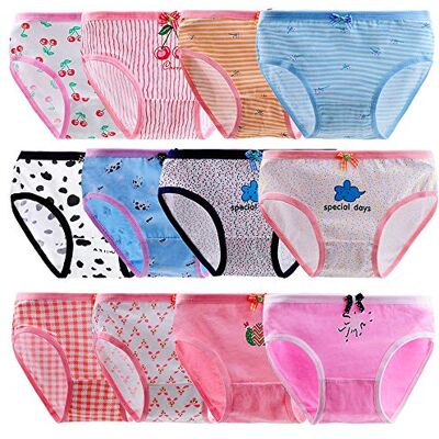Anntry Set van 12 comfortabele katoenen slips voor kleine meisjes van 2 tot 12 jaar, Kleur: 1, 4-6 jaar 4-6 jaar Anntry Set van 12 comfortabele katoenen slips voor kleine meisjes van 2 tot 12 jaar, Kleur: 1, 4-6 jaar 4-6 jaar