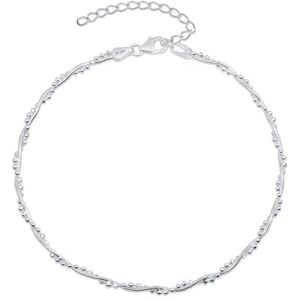 Amberta Enkelbandje voor dames, van 925 sterling zilver, verstelbare enkelkettingen, zomer, hartkralen, bohemien sieraden, Sterling zilver Amberta Enkelbandje voor dames, van 925 sterling zilver, verstelbare enkelkettingen, zomer, hartkralen, bohemien sieraden, Sterling zilver