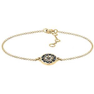 Elli Damesarmband met Evil Eye symbool en kristallen van 925 sterling zilver, Sterling zilver, Kristal Elli Damesarmband met Evil Eye symbool en kristallen van 925 sterling zilver, Sterling zilver, Kristal