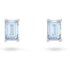 Swarovski Stilla oorstekers, achthoekig formaat, blauw, gerhodineerd metaal Swarovski Stilla oorstekers, achthoekig formaat, blauw, gerhodineerd metaal