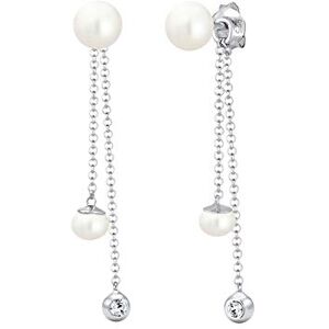 Elli Elegante oorbellen voor dames met zoetwaterparels en kristallen van 925 sterling zilver, kristal Elli Elegante oorbellen voor dames met zoetwaterparels en kristallen van 925 sterling zilver, kristal