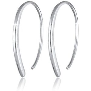 Elli Oorbellen voor dames, creolen, pull-through, geo, basic, 925 sterling zilver, één maat, rubber, zonder Elli Oorbellen voor dames, creolen, pull-through, geo, basic, 925 sterling zilver, één maat, rubber, zonder