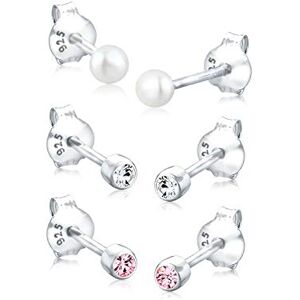 Elli Oorbellen voor dames van 925 sterling zilver met kristallen, Sterling zilver, Kristal Elli Oorbellen voor dames van 925 sterling zilver met kristallen, Sterling zilver, Kristal