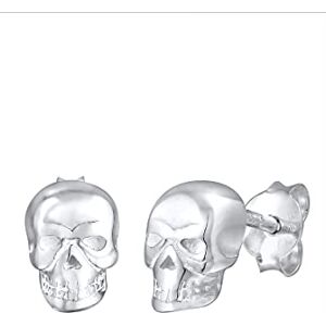 Elli Damesoorbellen van 925 sterling zilver met doodskop, Sterling zilver, Zonder Elli Damesoorbellen van 925 sterling zilver met doodskop, Sterling zilver, Zonder