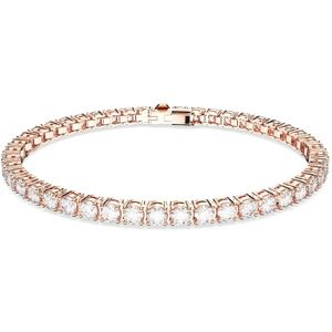 Swarovski Tennis Matrix armband, ronde snit, wit, roségoud verguld, Roségoud verguld, zirkonia, Kubieke zirkonia Swarovski Tennis Matrix armband, ronde snit, wit, roségoud verguld, Roségoud verguld, zirkonia, Kubieke zirkonia