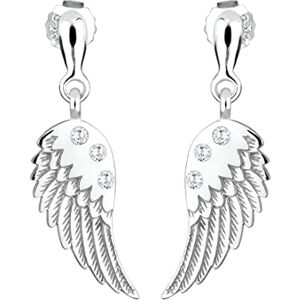 Elli Oorbellen voor dames, hanger engelenvleugel met zirkonia-kristallen van 925 sterling zilver, zirkonia, sterling zilver, zirkonia Elli Oorbellen voor dames, hanger engelenvleugel met zirkonia-kristallen van 925 sterling zilver, zirkonia, sterling zilver, zirkonia